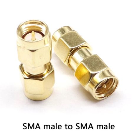 SMA перехідник конектор з SMA male на SMA male зі штирком з 2-х сторін