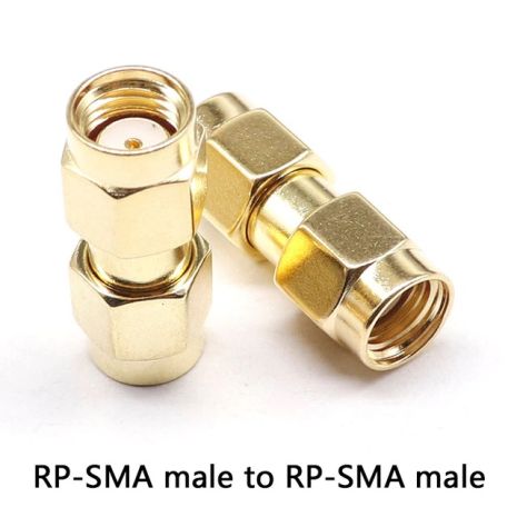 SMA перехідник конектор з RP-SMA male на RP-SMA male без штирьків з 2-х сторін