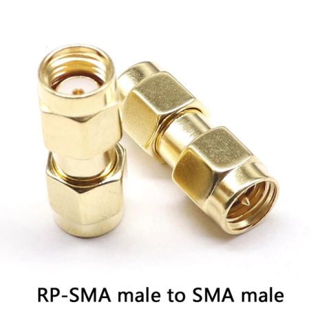 SMA перехідник конектор з RP-SMA male на SMA male зі штирком з 1-ї сторони