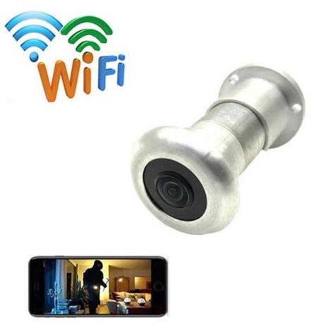 Відеоочок wifi c датчиком руху, підсвічуванням та записом HQCam 405B, 2 Мп, сріблястий