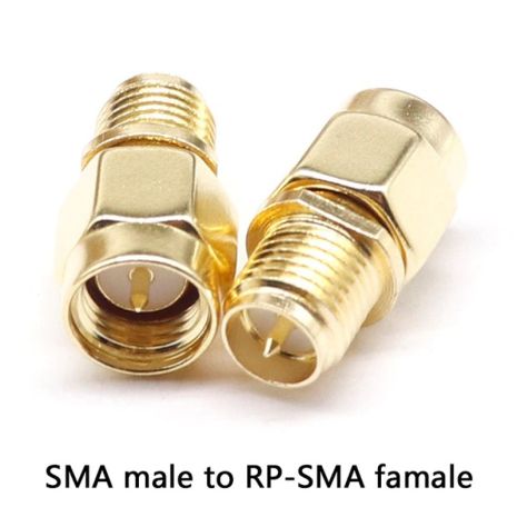 SMA переходник с SMA male на RP-SMA female со штырьком с 2-х сторон