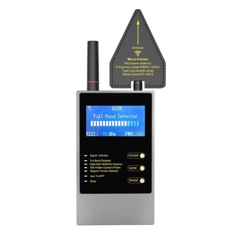 Професійний детектор жучків, прослуховування, бездротових камер, GPS трекерів - антижучок Nectronix WT-10