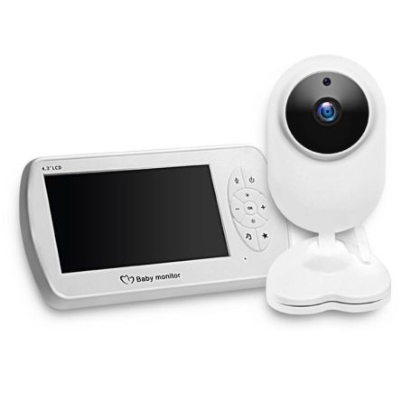 Відеоняня baby monitor бездротова з великим 4.3" дюймовим монітором INQMEGA BM43, датчик температури, підсвічування, запис відео