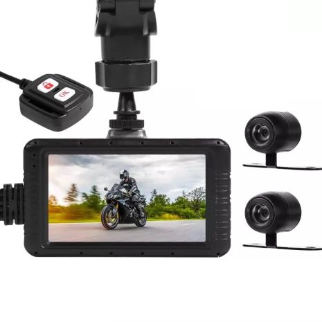 Відеореєстратор для мотоцикла на 2 камери з пультом керування FHD SE100, HD 720P
