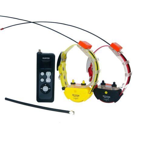 Радіо нашийник з gps для мисливських собак - трекер до 25 км HUNTER-25 PRO-2, з впливом струмом і звуком з двома нашийниками для 2-х собак