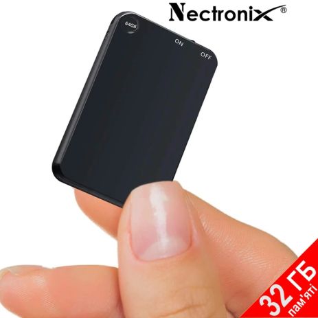 Мини диктофон брелок с активацией голосом Nectronix V15, 32 Гб памяти, 30 часов записи, черный