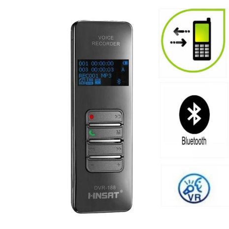 Bluetooth диктофон для запису телефонних розмов з мобільного телефону HNSAT DVR-188, 8 Гб пам'яті