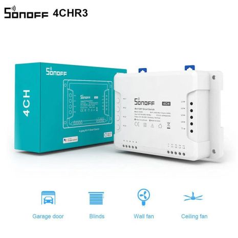 Wi-Fi реле Sonoff 4CH R3 4 канала Sonoff RF 433 MHz