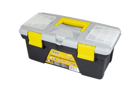 Ящик для інструментів із пластиковими замками знімні органайзери 14" 355х182х153 мм MASTERTOOL 79-2814