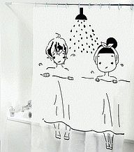 Шторка для ванної силіконова 180x180 см People, Білий, 180*180 см, 12, 180