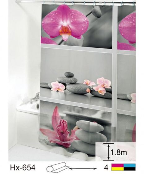Шторка для ванної силіконова 180x180 см Orchid