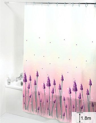 Шторка для ванної силіконова 180x180 см Lavender, Рожевий, 180*180 см, 12, 180