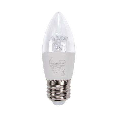 Светодиодная лампа SIRIUSSTAR 3300 СA37 crystal 6W-4000K-E27