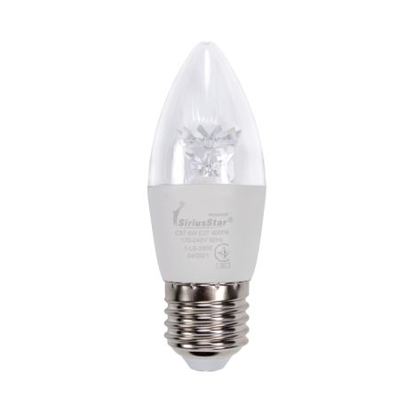 Світлодіодна лампа SIRIUSSTAR 3300 CA37 crystal 6W-4000K-E27