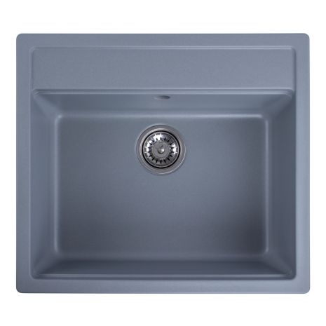 Гранітне миття для кухні Platinum 5751 NIKA глянець Сірий металік