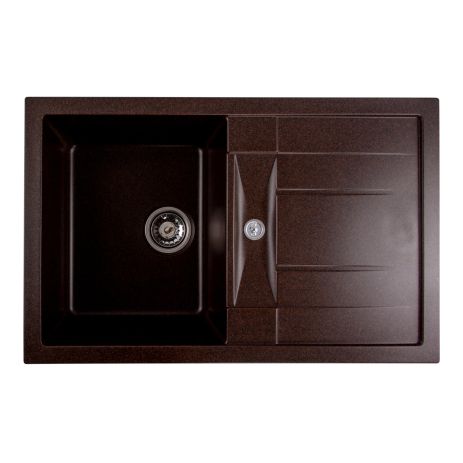 Гранитная мойка для кухни Platinum 7850 TROYA матовая Шоколад