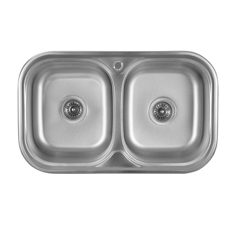 Кухонна мийка із нержавіючої сталі закруглена Platinum ДЕКОР 7848D (0,8/180 мм)