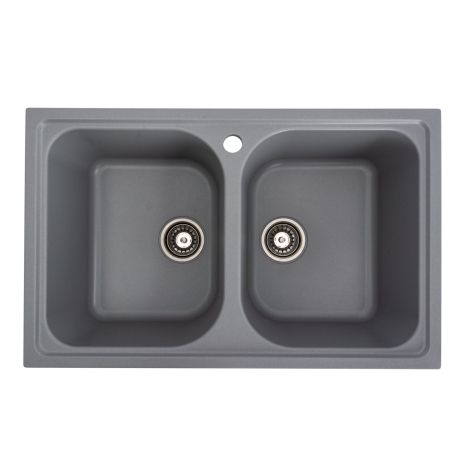 Гранітне миття для кухні Platinum 7950 Equatoria матовий Сірий металік