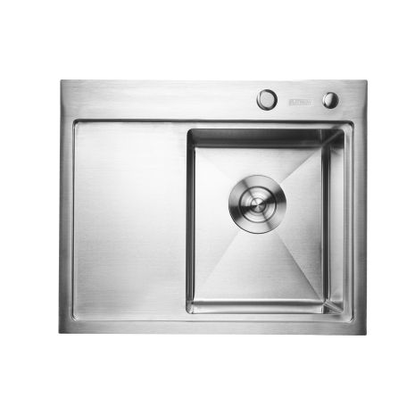 Кухонна мийка Platinum Handmade 580х480х220 R нержавіюча сталь (товщина 3,0/1,5 мм кошик та дозатор в комплекті)