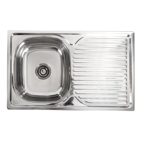 Кухонна мийка Platinum з нержавіючої сталі прямокутна ПОЛІРУВАННЯ 7848 (0,8/180 мм)
