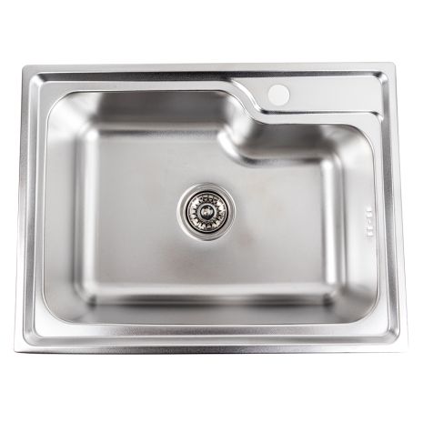 Кухонна мийка з нержавіючої сталі Platinum ДЕКОР 5845 (0,8/180 мм)