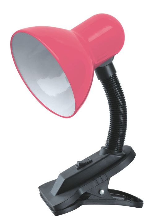 Лампа настільна Sirius TY 1108B на одну лампочку з прищіпкою (рожева)