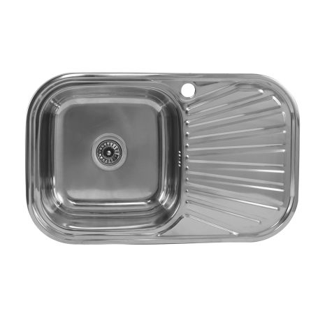 Кухонна мийка з нержавіючої сталі закруглена Platinum ПОЛІРУВАННЯ 7848 (0,8/180 мм)