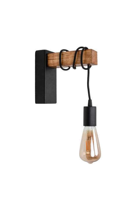 Бра деревянное производство Sirius S7128/1 светлый обжиг+черный на 1 лампочку