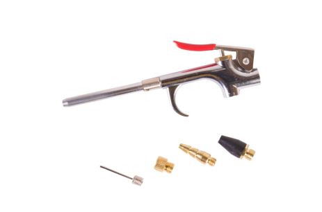 Пневмопістолет для продування з набором насадок 6 шт. 10 бар MASTERTOOL 81-8745