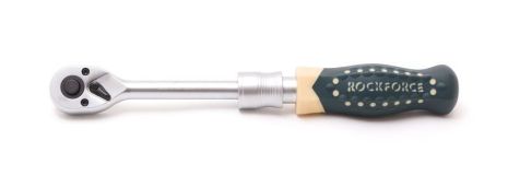 Трещотка реверсивная телескопическая с резиновой ручкой 1/4L 165-230мм(72зуб.) ROCKFORCE RF-802233