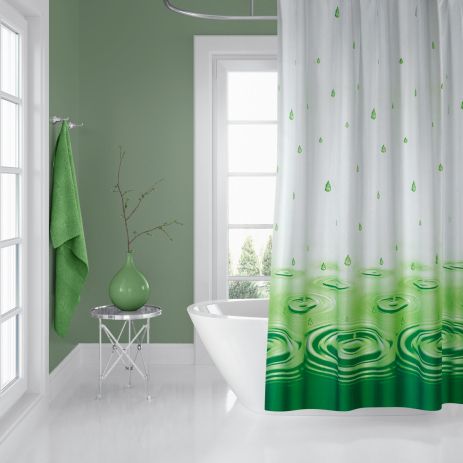 Штора для ванної кімнати Drop Green Jackline Туреччина 180*200 см