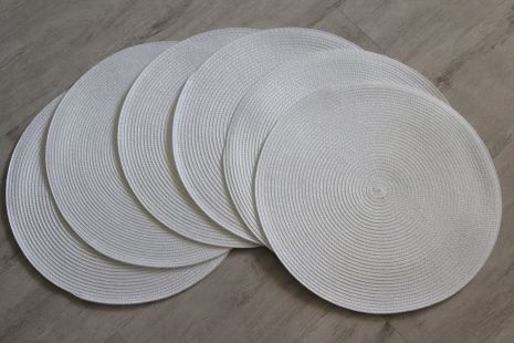 Сервировочные коврики круглые ( набор 6 шт одного цвета) Белый