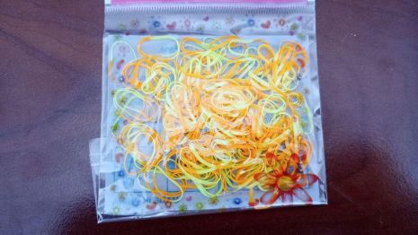 Пакет резинок для плетения браслетов желто-оранжевые