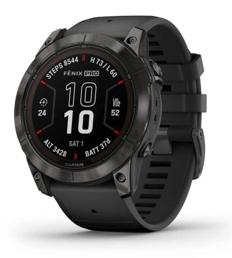 Смарт-годинник Garmin Fenix ​​7X Pro Sapphire Solar Carbon Grey DLC Titanium with Black Band (010-02778-54)