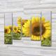 Модульна картина Квітучі соняшники на ПВХ тканині, 90x110 см, (90x20-2/60х20-2/45x20)