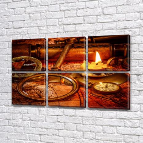 Модульні картини на кухню на тканині ПВХ, 62x95 см, (30x30-6)