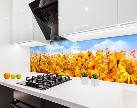 Панель кухонна, замінник скла соняшника, з двостороннім скотчем 62 х 305 см, 1,2 мм