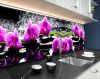 Панелі на кухонний фартух ПЕТ орхідеї на камінні, з двостороннім скотчем 62 х 305 см, 1,2 мм