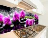 Кухонная панель на кухонный фартук орхидеи на камнях, на двухстороннем скотче 68 х 305 см, 2 мм