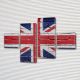 Модульная картина Британский флаг на Холсте син., 50x80 см, (18x18-2/45х18-2)