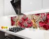 Наклейка на кухонный фартук 65 х 300 см, фотопечать с защитной ламинацией с цветами и украшениями