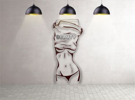 Панно 3D декоративное с объемом 15 мм для стен, Романтика 204 х 98 см коричневое с зеркальной надписью