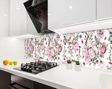 Наклейка на кухонный фартук 60 х 200 см, фотопечать с защитной ламинацией Текстура цветов (БП-s_fl11744)