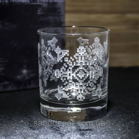 Склянка для віскі з гравіюванням Український орнамент