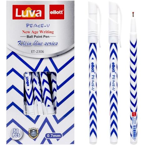 Ручка олійна "Luva" "Ellott" у смужку синя