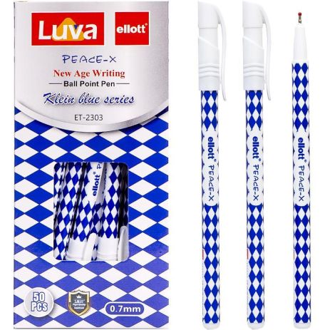 Ручка масляная "Luva" "Ellott" в ромбы синяя