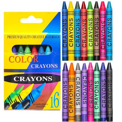 Карандаши восковые 16 цветов CRAYONS