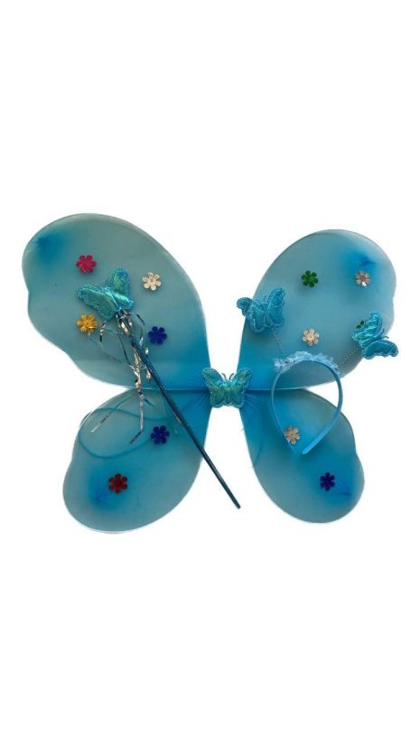 Костюм «Метелик» 3 предмети з квіточками Блакитний