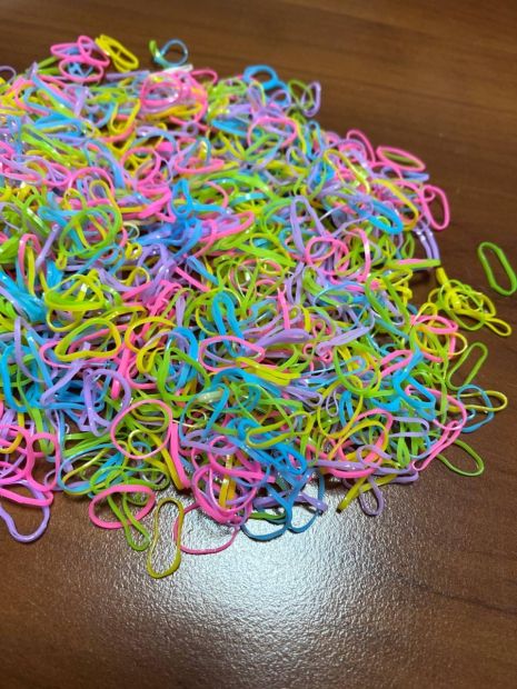Пакет резинок для плетения браслетов неон разноцветные 1000 шт