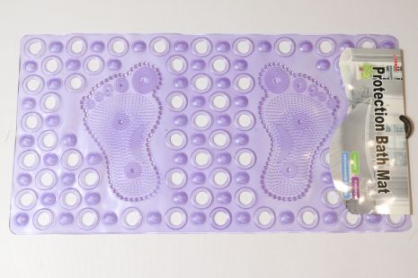 Силиконовый антискользящий коврик в ванную на присосках 64*33 см Фиолетовый